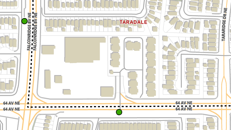 Falconridge Blvd. missing sidewalk link location map