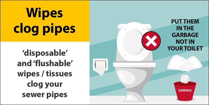 What not to flush down sinks, drains, and toilets