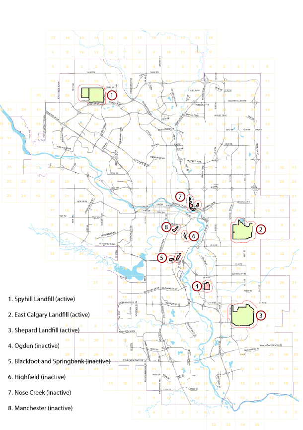 city of calgary map Landfill And Waste Management Facilities Setbacks city of calgary map