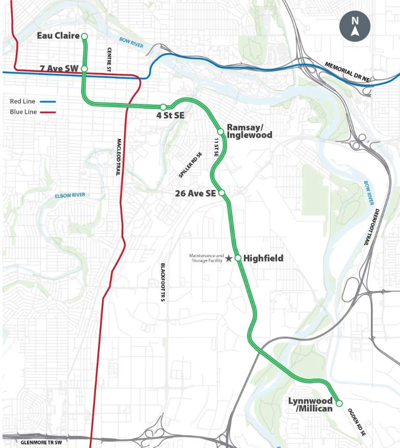 The new Green Line LRT alignment; Building the Core. 