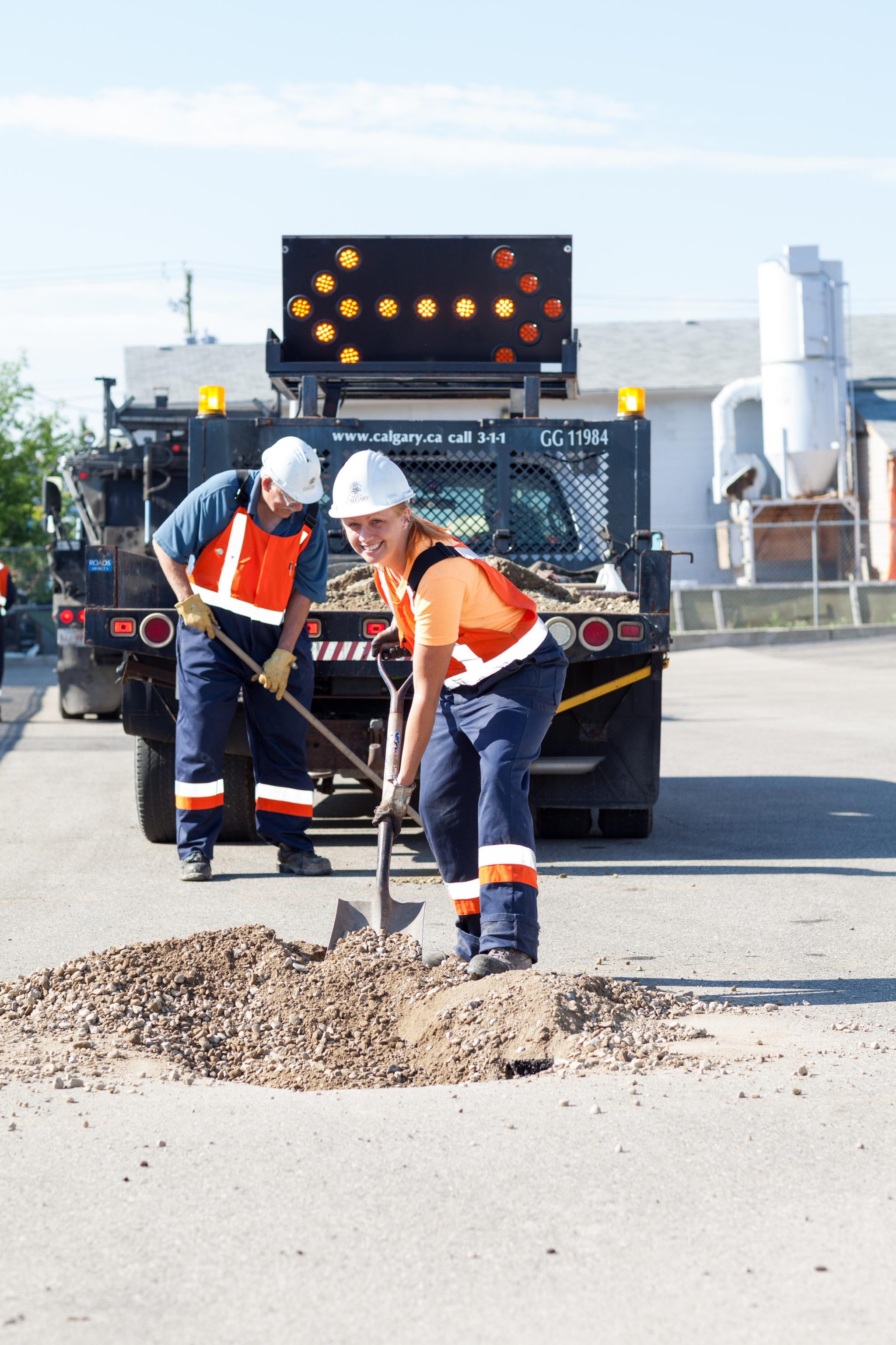 Crews fixing potholes