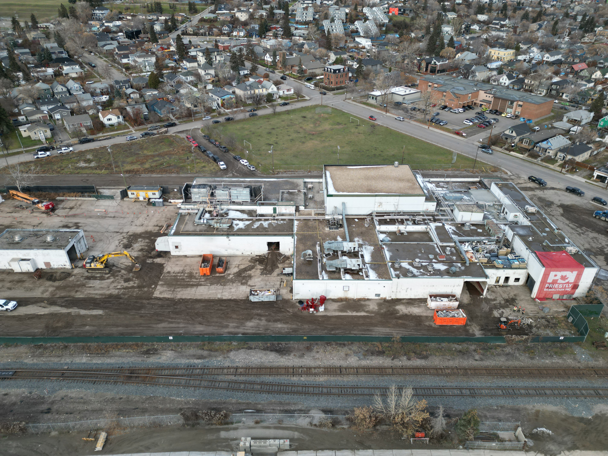Aerial view of Lilydale poultry factory prior to demolition.