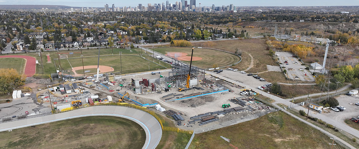 View from south of the Glenmore Twin Arena site under construction