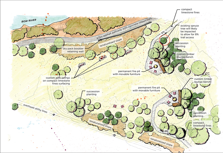 Rendering of the upper mound - click to download PDF
